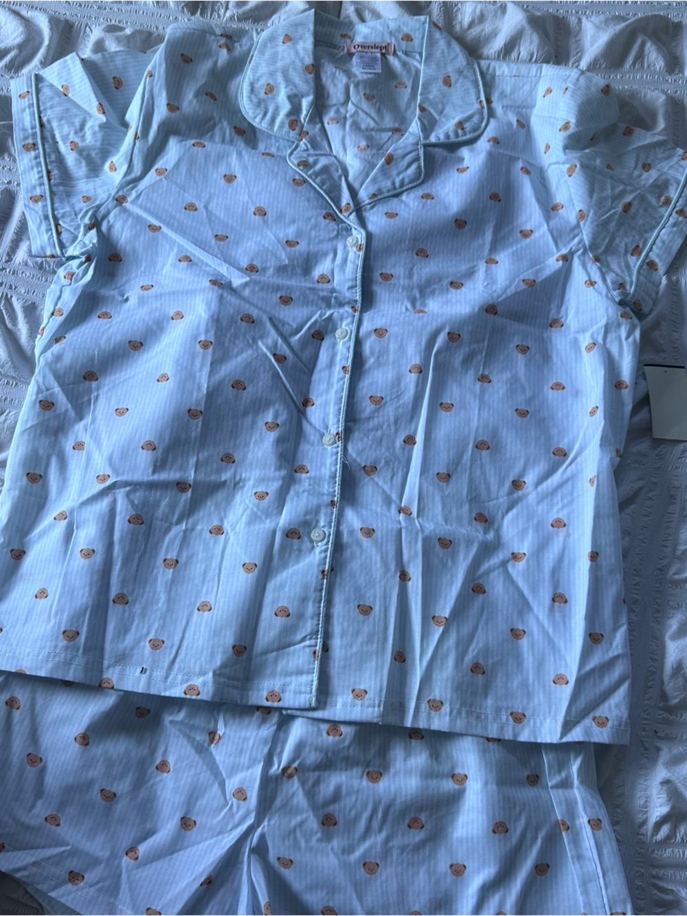 Stripped Teddy Bear Pajama Set Size Large